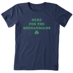 Women's Here for the Shenanigans Short Sleeve Crusher Tee