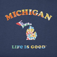 Men's Tie Dye Michigan Short Sleeve Crusher Tee
