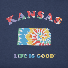 Men's Tie Dye Kansas Short Sleeve Crusher Tee