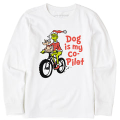 Kids Grinch and Max Co-Pilot Bike Long Sleeve Crusher Tee