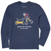 Men's Jake and Rocket Ice Skating Long Sleeve Crusher Tee