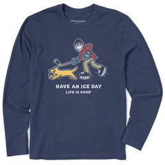 Men's Jake and Rocket Ice Skating Long Sleeve Crusher Tee
