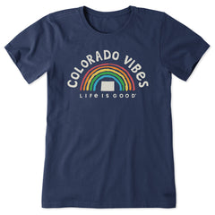 Women's Colorado Rainbow Vibes Short Sleeve Crusher Tee