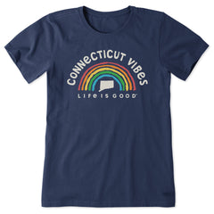 Women's Connecticut Rainbow Vibes Short Sleeve Crusher Tee