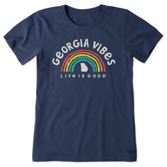 Women's Georgia Rainbow Vibes Short Sleeve Crusher Tee