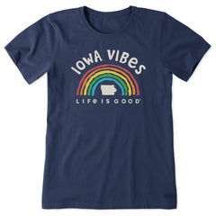 Women's Iowa Rainbow Vibes Short Sleeve Crusher Tee