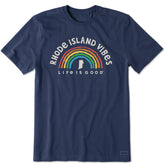 Men's Rhode Island Rainbow Vibes Short Sleeve Crusher Tee