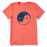Women's Cat Yin and Yang Short Sleeve Crusher Tee