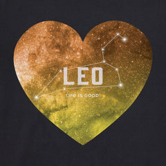 Women's Celestial Leo Heart Short Sleeve Crusher Vee