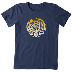 Women's Gemini Zodiac Vibes Short Sleeve Crusher Tee