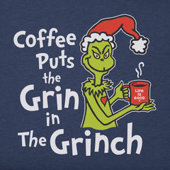 Women's Coffee puts Grin in Grinch Short Sleeve Crusher Tee