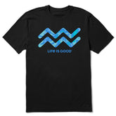 Men's Aquarius Sign Tie Dye Short Sleeve Crusher Tee