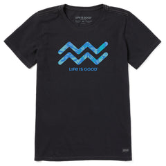 Women's Aquarius Sign Tie Dye Short Sleeve Crusher Tee