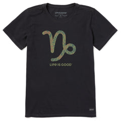 Women's Capricorn Sign Tie Dye Short Sleeve Crusher Tee