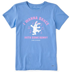 Women's I Wanna Dance with Some Bunny Short Sleeve Crusher Tee