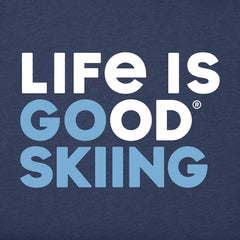 Men's Life is Good Go Skiing Short Sleeve Crusher Tee
