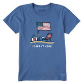 Women's I Like it Here America Short Sleeve Crusher Tee