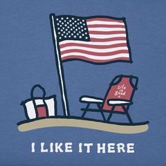 Women's I Like it Here America Short Sleeve Crusher Tee