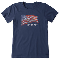 Women's Let It Fly Flag Short Sleeve Crusher Tee