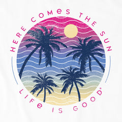 Women's Here Comes the Sun Palm Trees Long Sleeve Crusher Tee