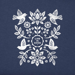 Women's Folk Art Garden Long Sleeve Crusher Tee