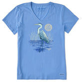 Women's Heron on the Water Short Sleeve Crusher-LITE Vee