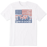 Men's Flag Mountain Scene Short Sleeve Crusher Tee