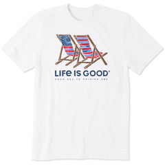 Men's Tie Dye Americana Beach Chairs Short Sleeve Tee