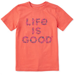 Kids LIG Floral Stacked Short Sleeve Crusher Tee