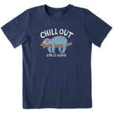 Kids Chill Out Sloth Short Sleeve Crusher Tee