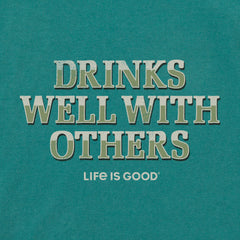 Men's Drinks Well With Others Pub Script Short Sleeve Crusher Tee
