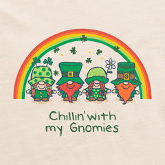 Women's Leprechaun Rainbow Gnomes Short Sleeve Crusher Tee