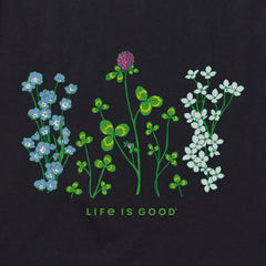 Women's Detailed Clovers and Wildflowers Short Sleeve Tee
