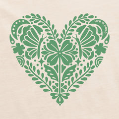 Women's Celtic Clover Heart Short Sleeve Crusher Vee