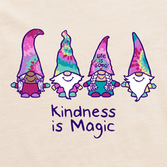 Women's Kindness is Magic Tie Dye Gnomes Short Sleeve Crusher Tee