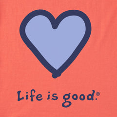Women's Heart Short Sleeve Crusher Vee