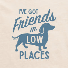 Women's Friends in Low Places Dachshund Short Sleeve Tee