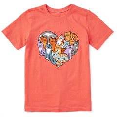 Kids Heart of Cats Short Sleeve Crusher Tee