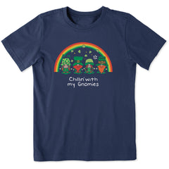 Kids Leprechaun Rainbow Gnomes Short Sleeve Crusher Tee