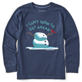 Kids Get Ahead Snowman Long Sleeve Crusher Tee