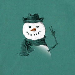 Men's Snowman Peace Sign Long Sleeve Crusher Tee