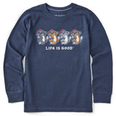 Kids Dancing Santa Cats Long Sleeve Crusher Tee