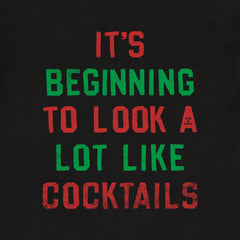 Men's Look a lot like Cocktails Block Letters Long Sleeve Crusher Tee