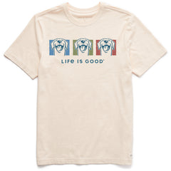 Men's Three Happy Dogs Short Sleeve Crusher Tee