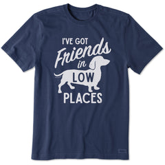 Men's Friends in Low Places Dachshund Short Sleeve Tee