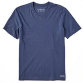 Men's Solid Short Sleeve Crusher Vee