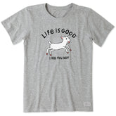 Women's Jumping Baby Goat Short Sleeve Crusher Tee