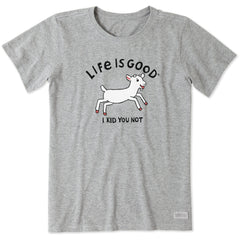 Women's Jumping Baby Goat Short Sleeve Crusher Tee