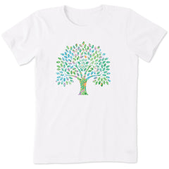 Women's Colorful Floral Tree Short Sleeve Tee