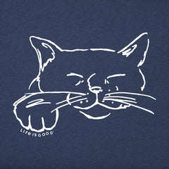Men's Relaxed Cat Line Drawing Short Sleeve Crusher Tee